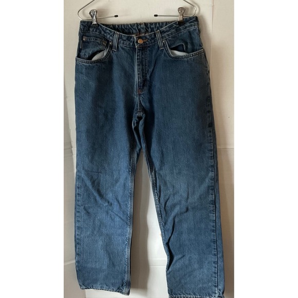 Carhartt Denim - Carhartt Women Flannel Lined Relaxed Straight Leg Jeans Medium Wash 2007 Size 10